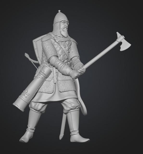 Russian Warrior of the XIV Century 3D model thumbnail