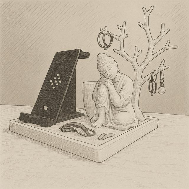 Charging station and jewelry 3D model thumbnail