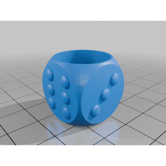 Dice Pencil Holder 3D model thumbnail