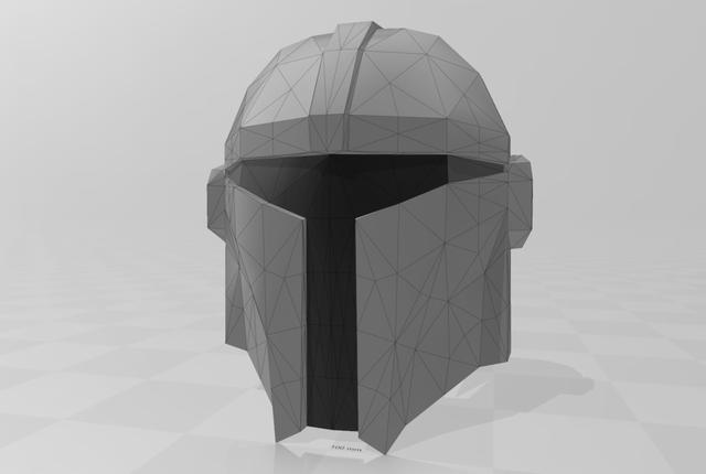lowpoly mask mandalorian 3D model thumbnail