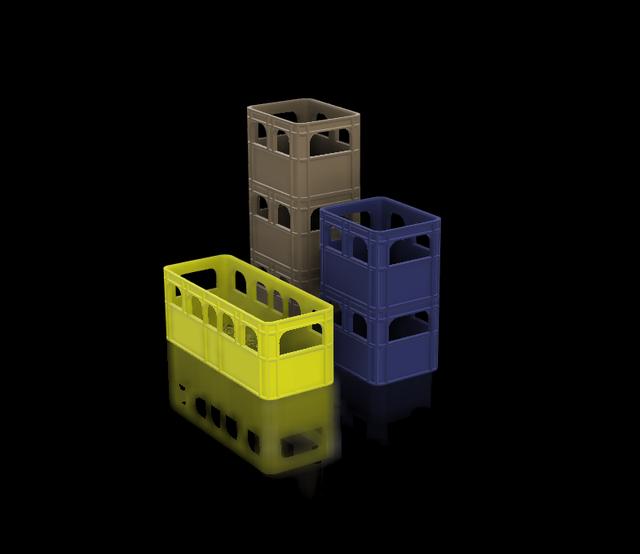Different beer crate sizes 3D model thumbnail