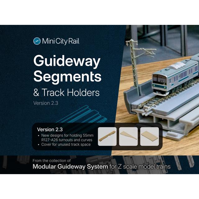 Guideway Segments for Z-scale Model Railway 3D model thumbnail