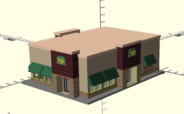 n scale - vintage and forgotten - fast food restaurant - farmer boys  3D model thumbnail