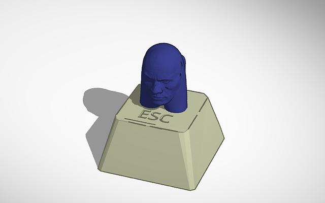 Rockmongus Cherry MX flat keycap 3D model thumbnail