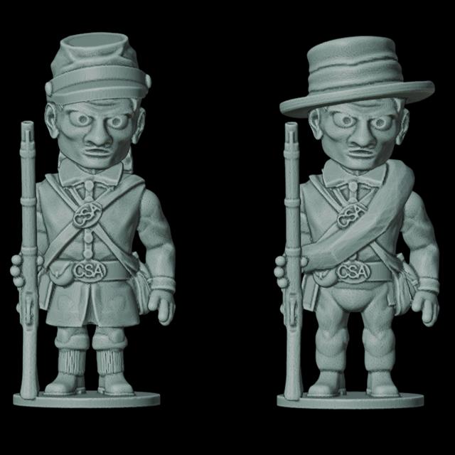 ToonKrieg ACW Confederate Soldiers 3D model thumbnail