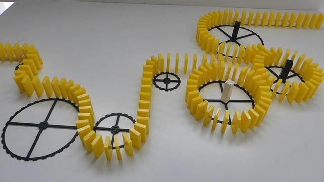 DOMINO TOPPLING: curves, U-turns, arcs and circles templates for domino run 3D model thumbnail