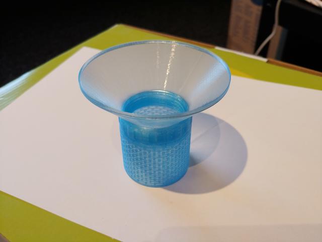 Vase mode funnel for silica gel spool container 3D model thumbnail