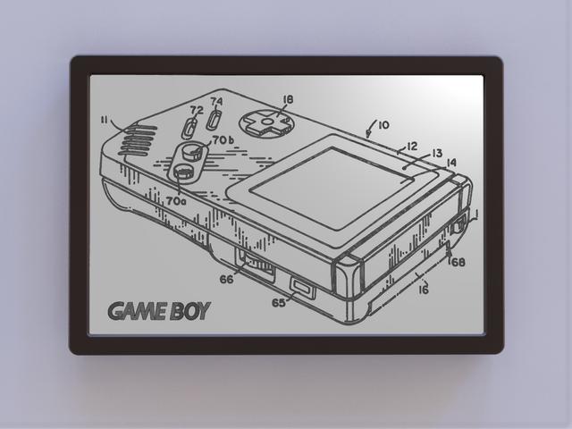 Game Boy Patent Art with Logo 3D model thumbnail