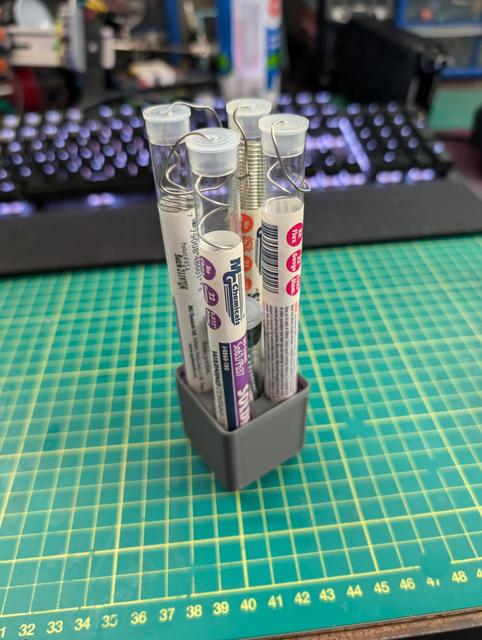 Gridfinity Solder Tube Holder 3D model thumbnail