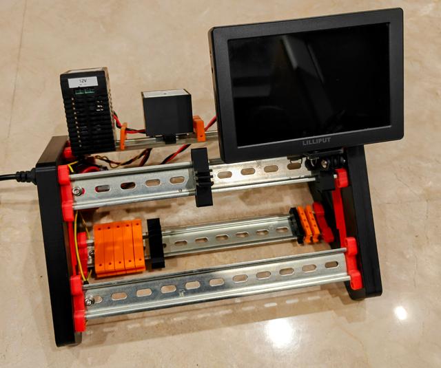 DIN rail quarter inch camera mount 3D model thumbnail