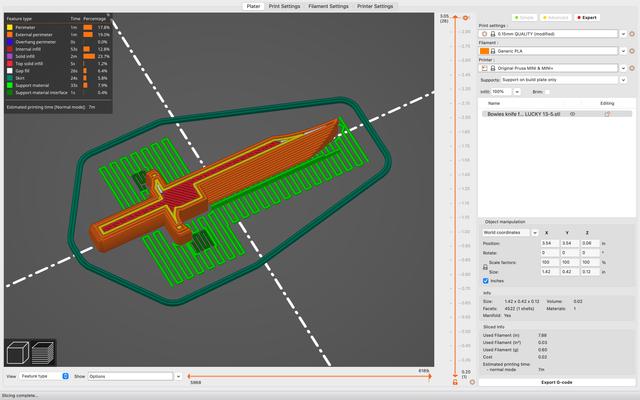 Bowie knife for LUCKY 13 3D model thumbnail