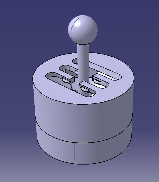 Gear shift fidget toy with spring and ball joint 3D model thumbnail