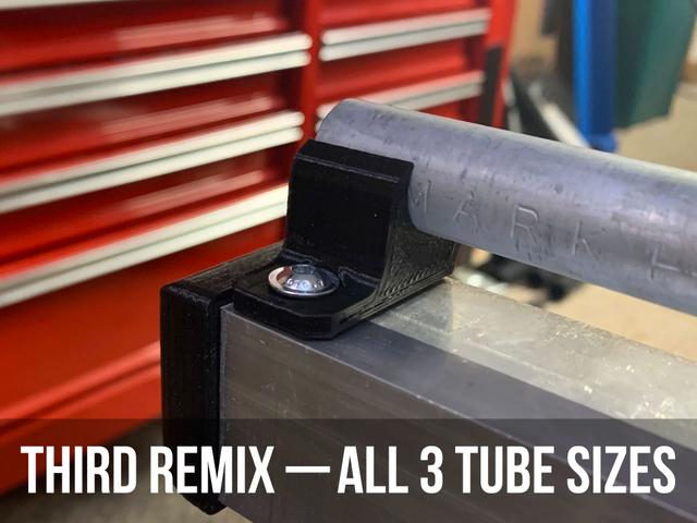 LowRider 3 CNC - three remixes of Rail Blocks (18.1 mm, 23.4 mm, and 25.4 mm) for Unistrut or 1-½" Aluminum Square Tube 3D model thumbnail