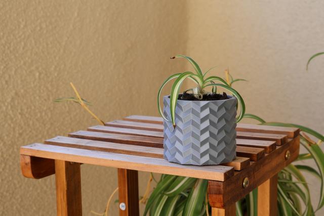 Geometric Origami Planter with drainage holes 3D model thumbnail