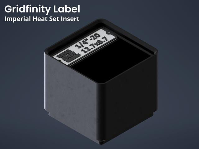 Gridfinity Bin Label Heat Set Insert (Imperial) 3D model thumbnail