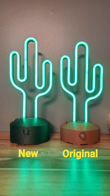 Desktop Neon Sign Tall Base for Underside of PCB - AA Batteries 3D model thumbnail