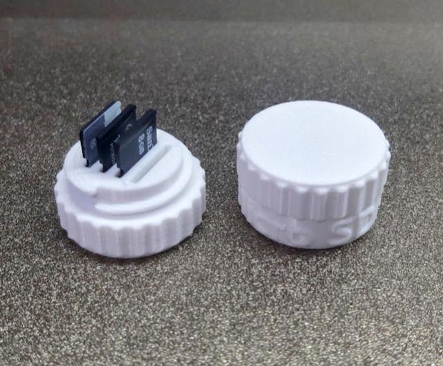 Mini Micro SD Card Holder with Label 3D model thumbnail