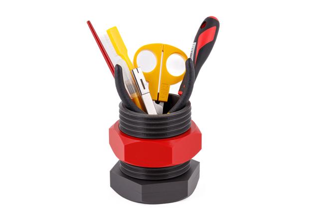 Pencil organizer with screw cap and screw 3D model thumbnail