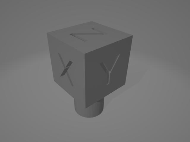 Calibration Cube LCD Knob (For ender 3/pro/v2) 3D model thumbnail