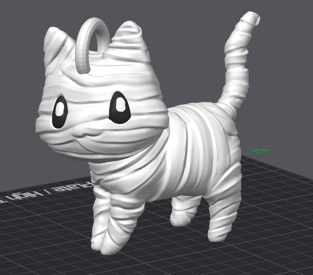 Kitty Mummy Keychain 3D model thumbnail