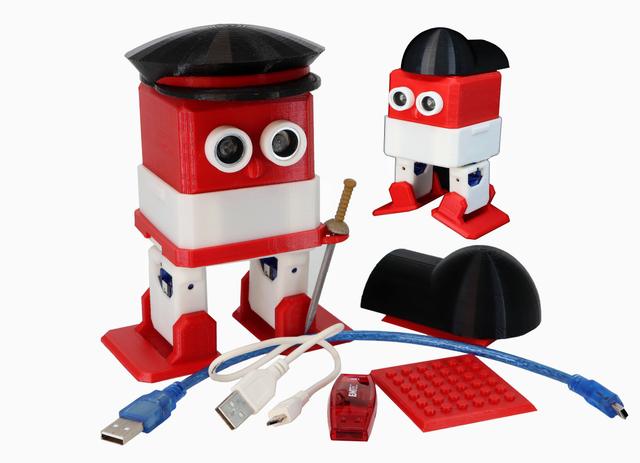 Otto Biped with LED matrix &  rechargeable 9V battery 3D model thumbnail