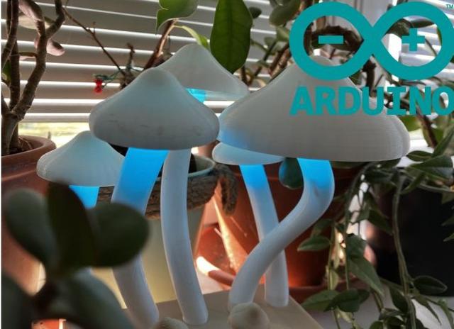 Mushroom arduino led lamp 3D model thumbnail