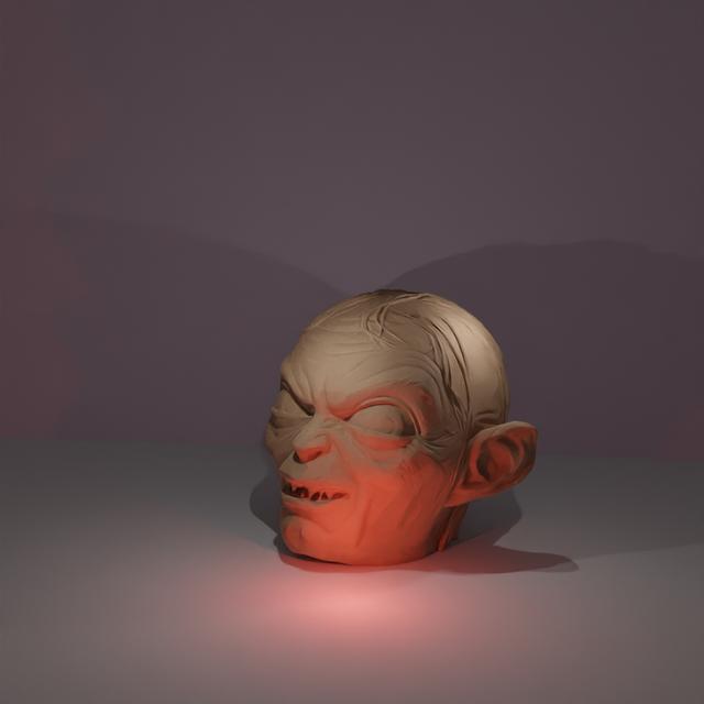 Lucky 13 Gollum head 3D model thumbnail