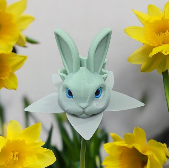 Easter Raffodil - Rabbit + Daffodil - 6mm + 8mm glass eye compatible 3D model thumbnail