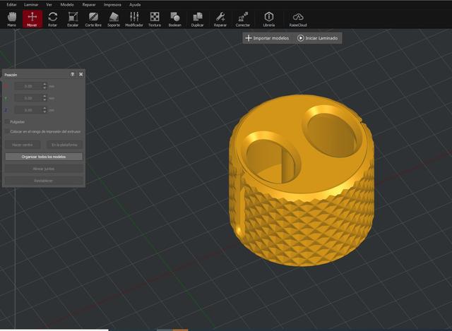 Two big  holes Model 2 Ekstra lid 3D model thumbnail