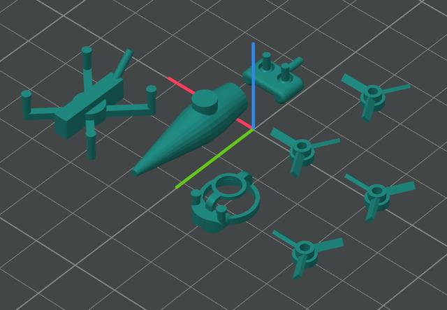 brick fpv drone complex 3D model thumbnail