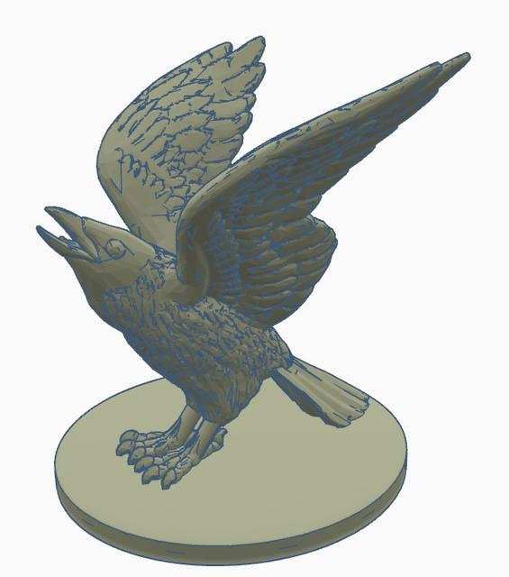 Raven Familiar mini 3D model thumbnail