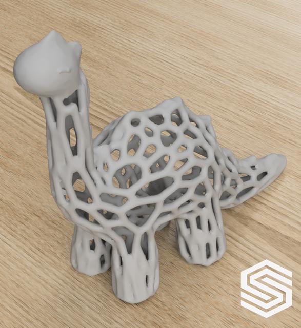 Cute Voronoi Dino 3D model thumbnail