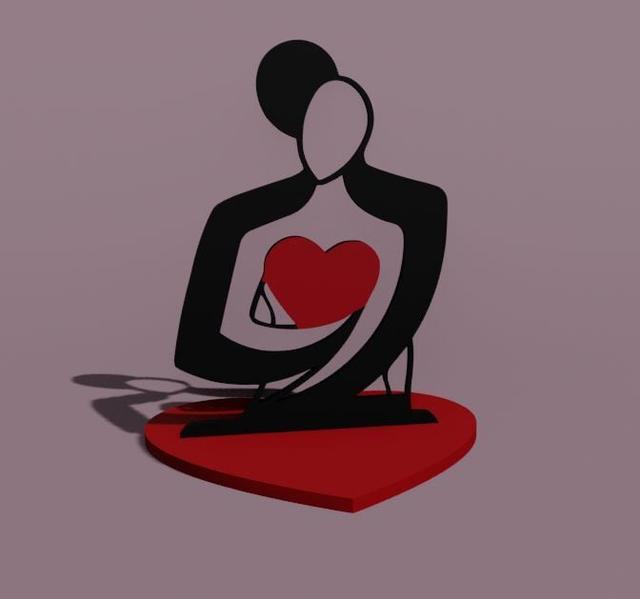 Couple in love 3D model thumbnail