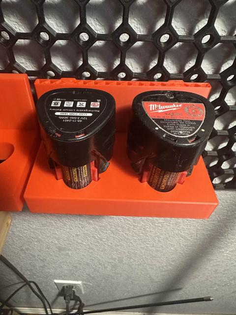 Milwaukee M12 Battery Holder remix 3D model thumbnail