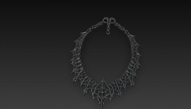 necklace gotic 3D model thumbnail