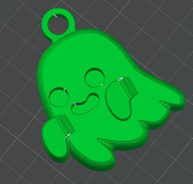 Halloween Ghost Keychain with Loop Reinforcement 3D model thumbnail