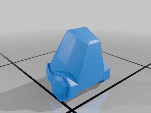 Low poly protogen head 3D model thumbnail
