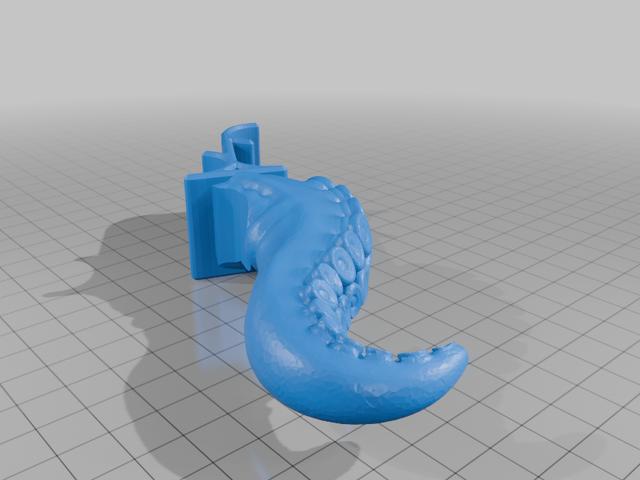 Tentacle Radiator Towel Hook / tentacule de poulpe porte serviette 3D model thumbnail