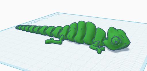 articulated chameleon 3D model thumbnail