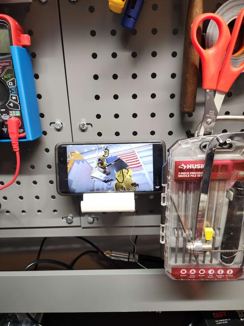 Peg Board Phone Stand 3D model thumbnail
