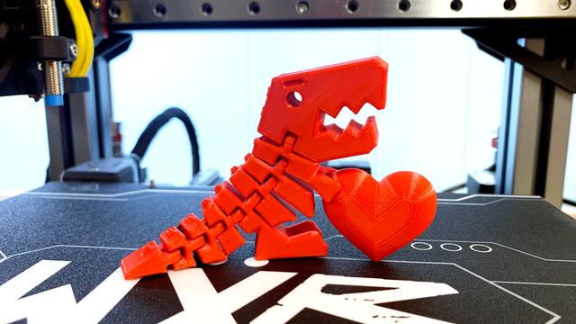 Valentine Flexi Rex with Heart, NO supports 3D model thumbnail