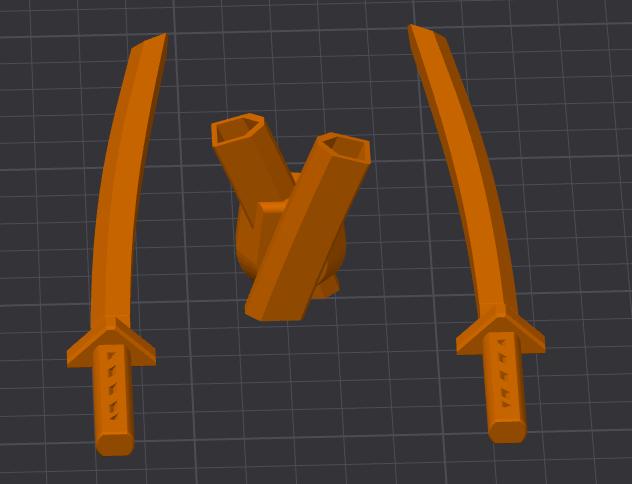 Dummy 13 Swords Shortened Handles resized 250% 3D model thumbnail