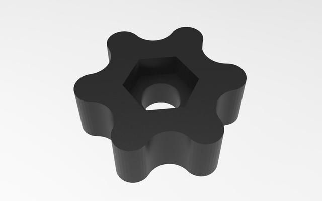 25mm Bolt Head grip cap 3D model thumbnail