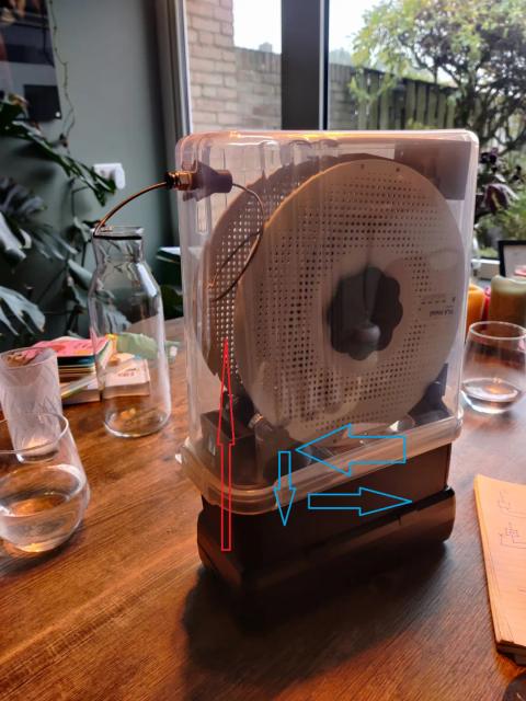 Filament Drybox for PolyDryer + Magnetic label  By Iron Shaarad 3D model thumbnail
