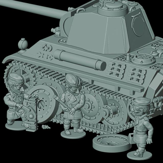 ToonKrieg Damaged Tracks for a Panther Tank  3D model thumbnail