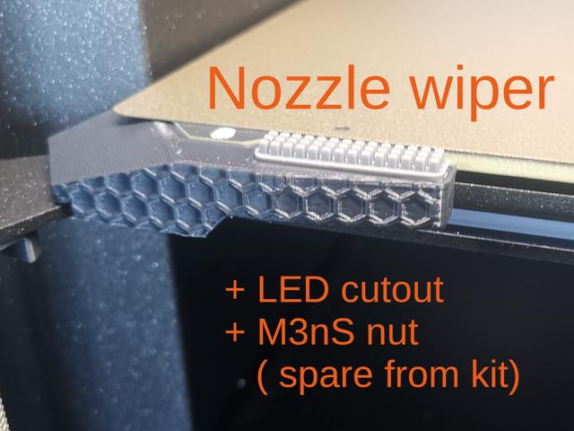 Core One Nozzle Wiper - Modified for M3nS nut and LED compatibility 3D model thumbnail