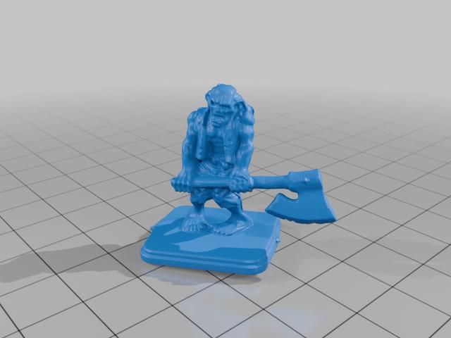 Heroquest Zombies with various axes 3D model thumbnail