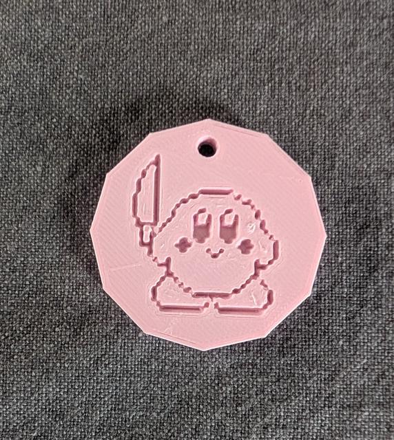 Kirby With Knife Keychain 3D model thumbnail