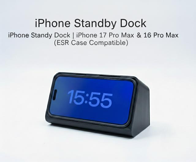 iPhone Standby Dock | iPhone 17 & 16 Pro Max (ESR Case Compatible) 3D model thumbnail
