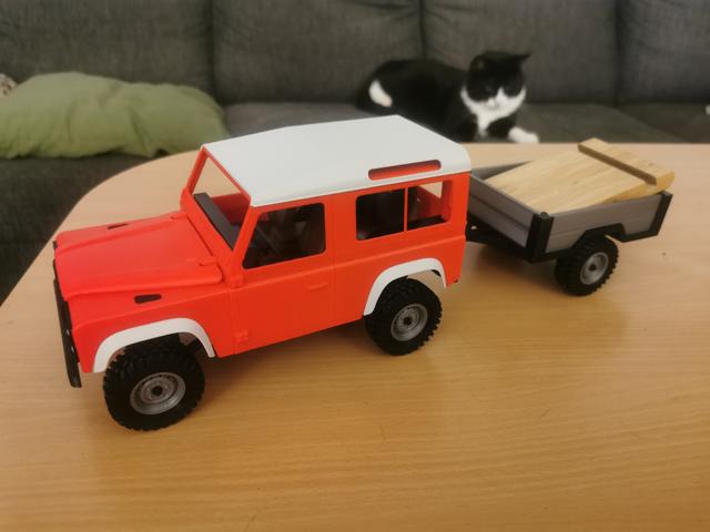 Landy Mini Medium Trailer (fits on Prusa Mini) 3D model thumbnail